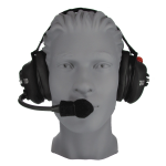 HD8110-RBF Black Rubberized, Flex Boom, Mulit-Talk Linkable Race Fan Headset